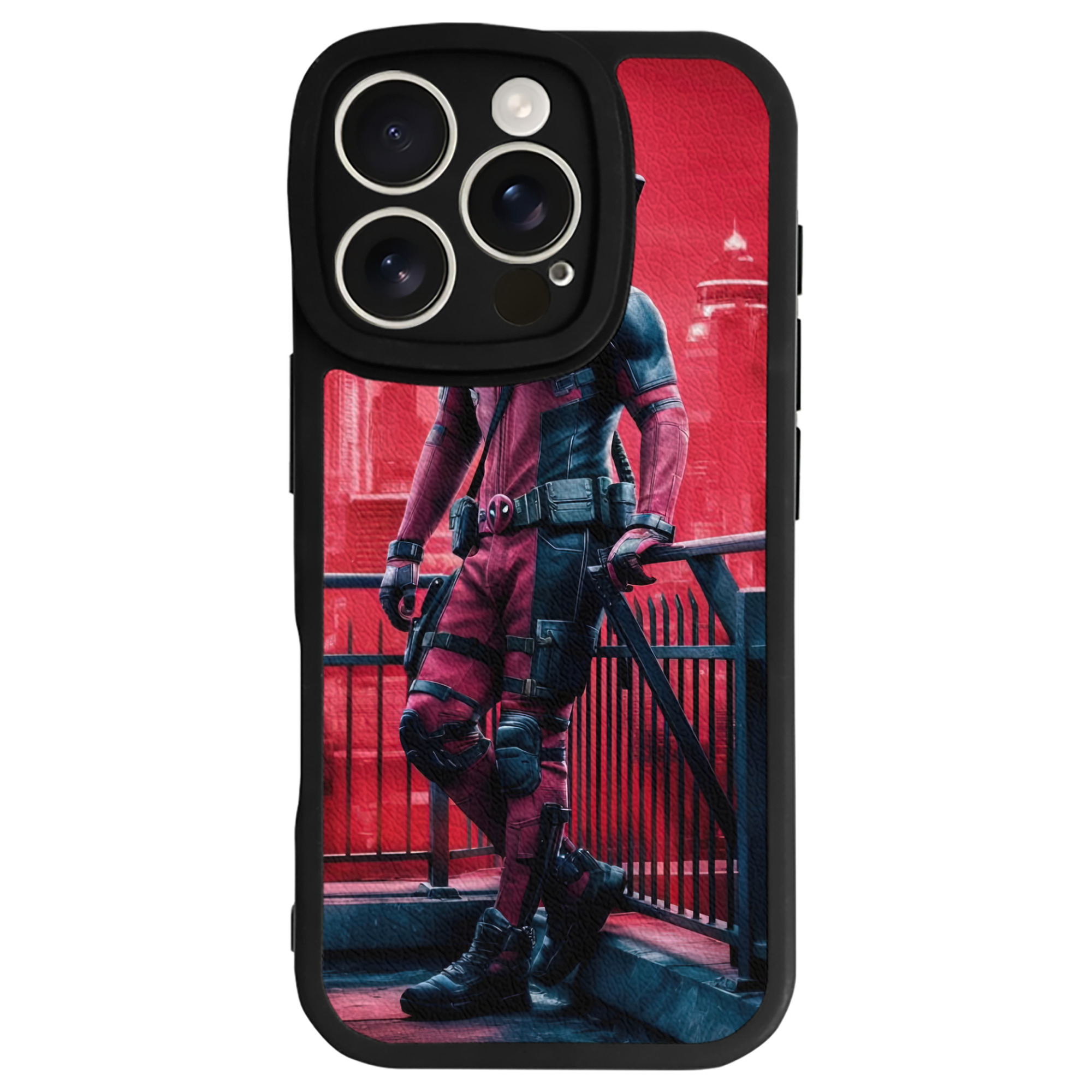（画像用） Deadpool デッドプール 【iPhone 16シリーズ対応】シリコンスマホケース（レザー調） 材質：シリコン